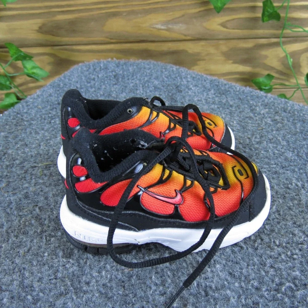 Nike Air Max‎ Plus Sunset Sneakers Running Shoes Red Black White Size 5 Toddler